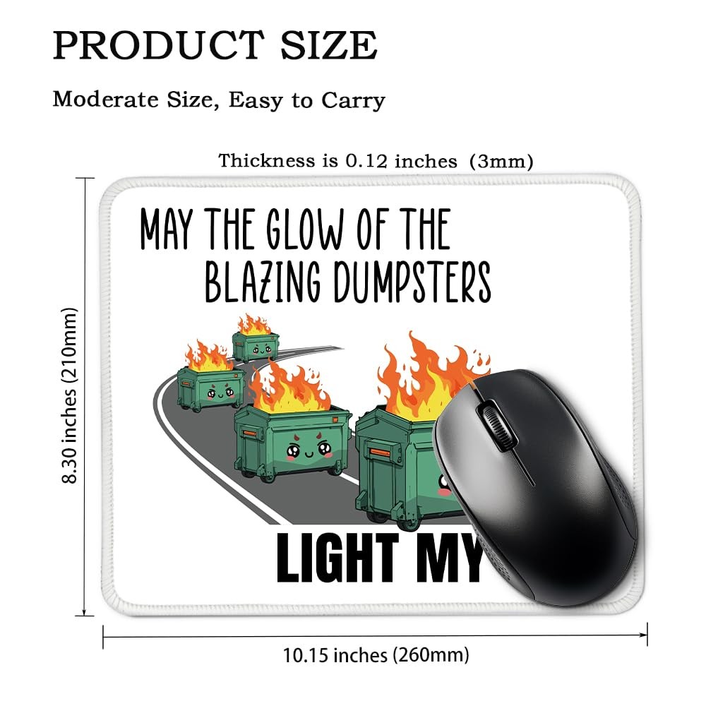 Funny Dumpster Fire Rectangular Mouse Pad, Funny Office Gift for Coworkers