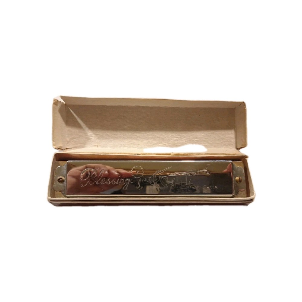 VINTAGE BLESSING WOOD HARMONICA - ORIGINAL BOX