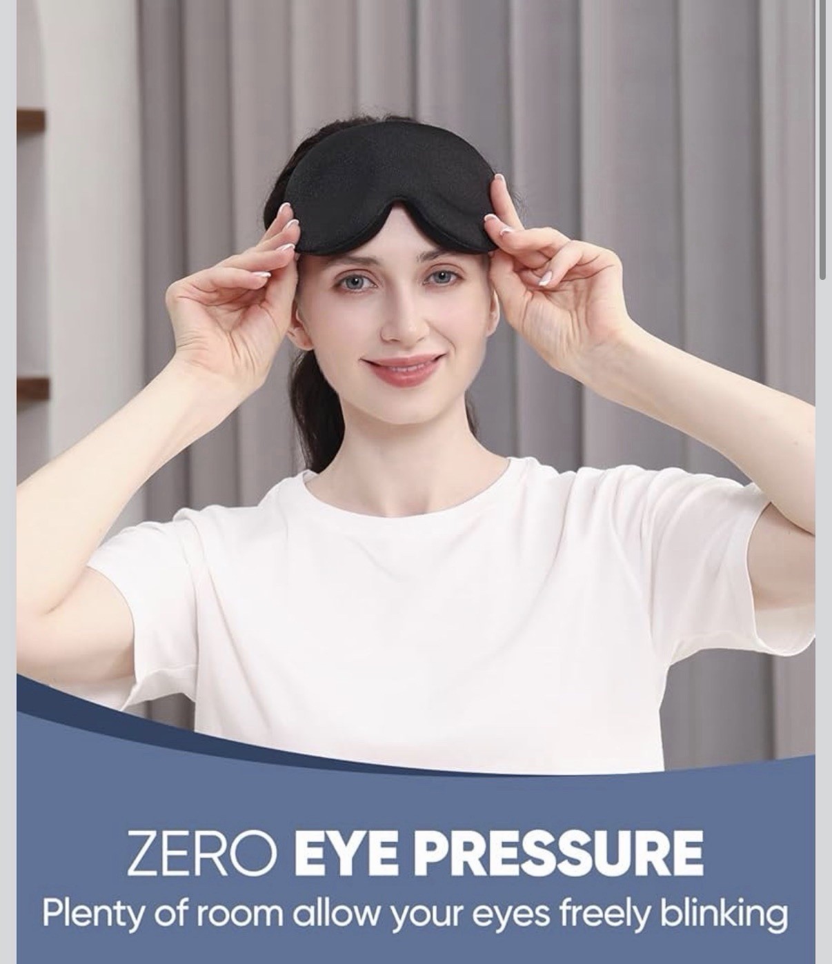 MZOO Luxury Sleep Eye Mask for Side Sleepers, Men & Women, Zero Eye Pressure, 3D