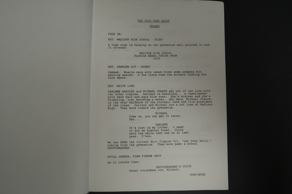 The Cold Case Squad Original TV Script Stephen J. Cannell Studios Collection
