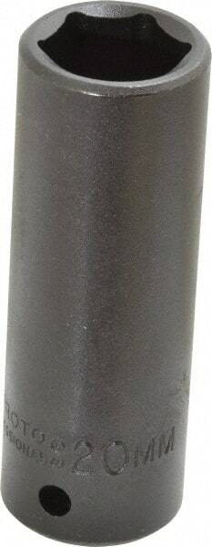 Proto 1/2" Drive 20mm Deep Impact Socket 6 Points, 3-1/4" OAL