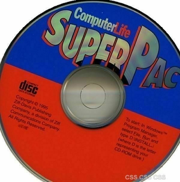 ComputerLife SuperPac CD Ziff Davis Publishing Co. Vintage PC Software 1995 Disc