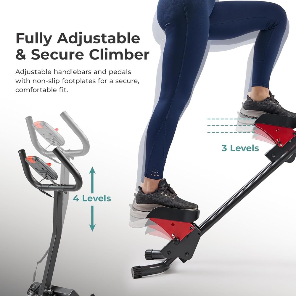Stair Stepper w/Handlebar, Extended Step Range Climber Machine for Legs, Core...