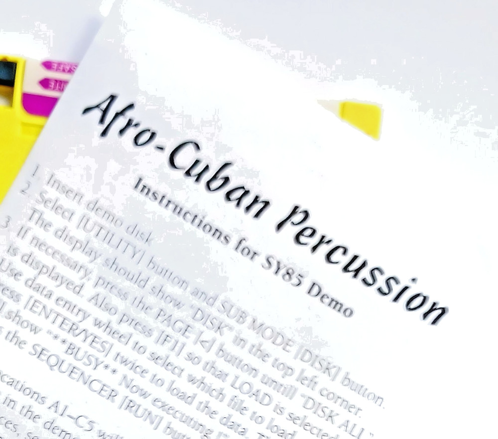 Afro-Cuban Sequence, Performance & Voice Sounds for Yamaha SY85 on Disk + Notes