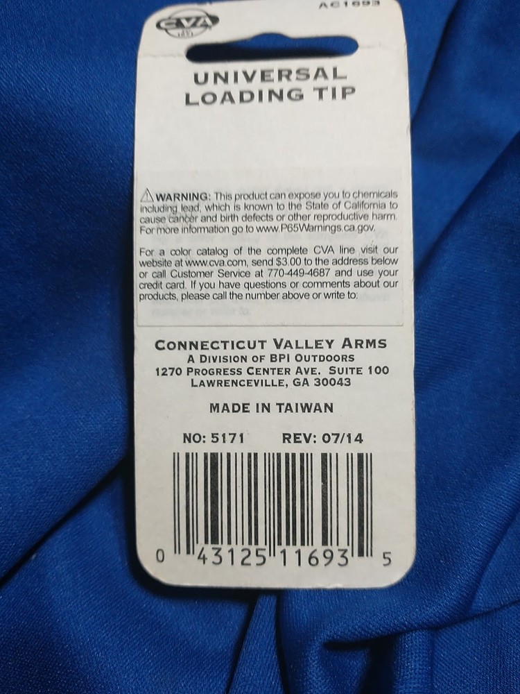 CVA UNIVERSAL LOADING TIP 10X32 THREADS #AC1693 BLACK POWDER ALL BULLET TYPES