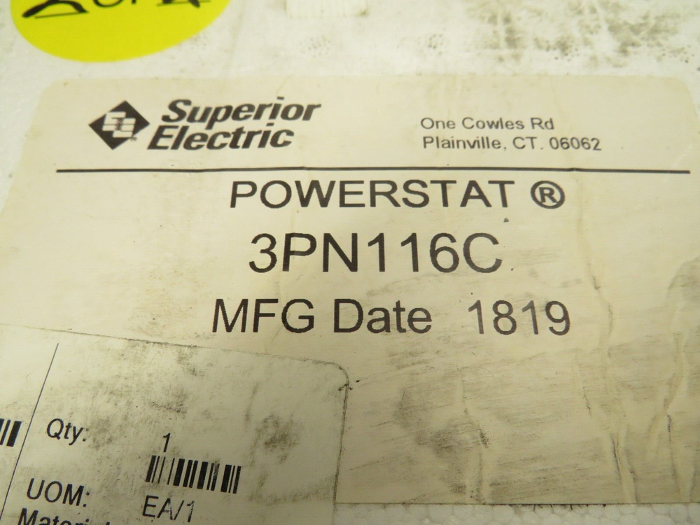Superior Electric Powerstat 3PN116C Variable Transformer