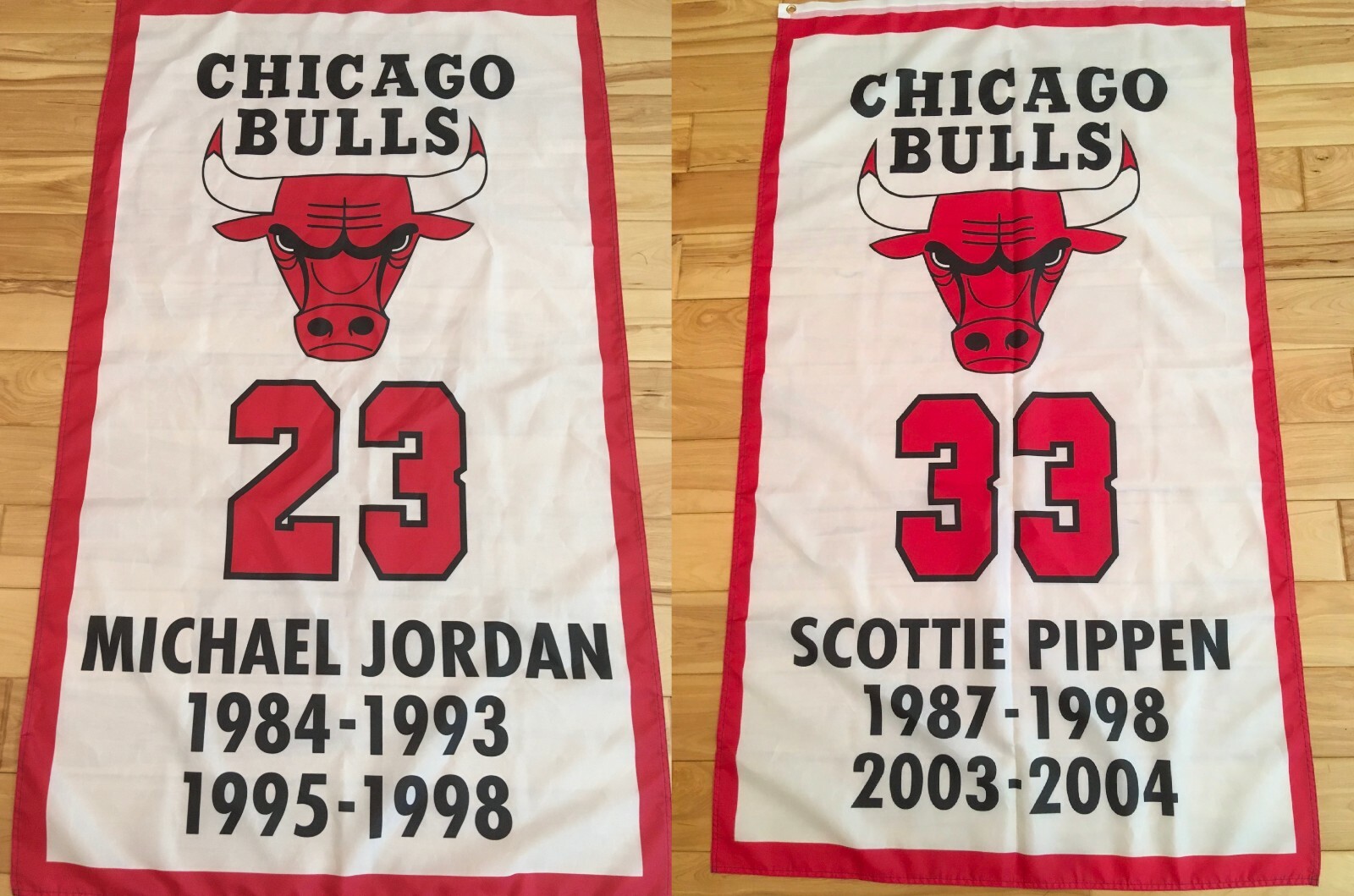 3x5 Chicago Bulls The Last Dance banner set - Jordan & Pippen retirement banners