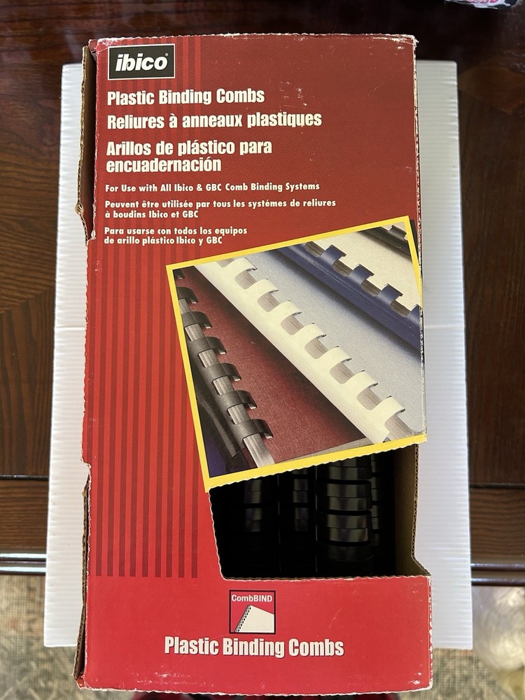 Ibico Plastic Binding Combs 1” Black Quantity 20
