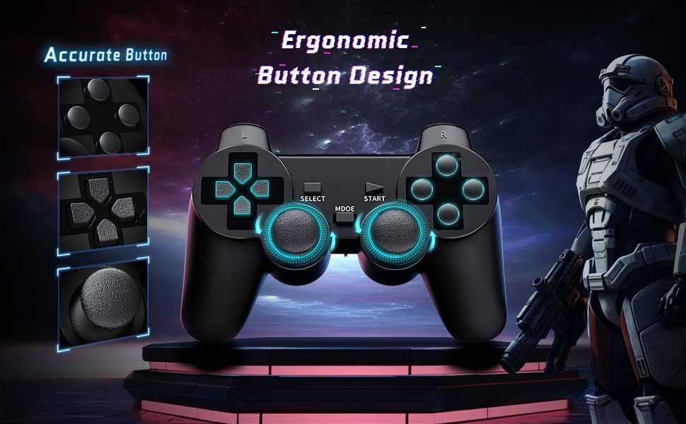 Wireless Dual vibration Controller Gamepad USB ort With Bracket For PC