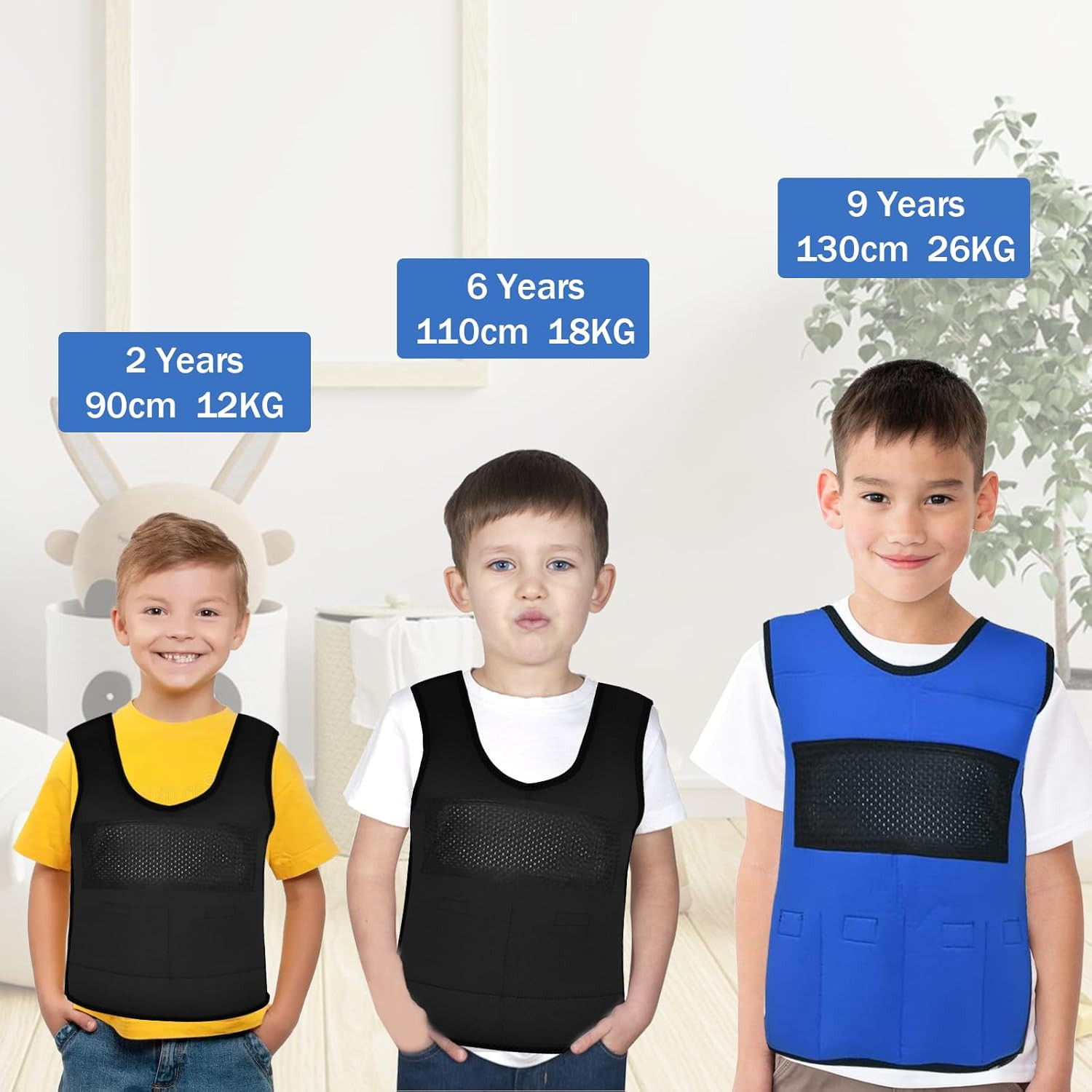 Weighted Vest for Kids (Small, Ages 4 to 7) Compression Vest for Kids Including