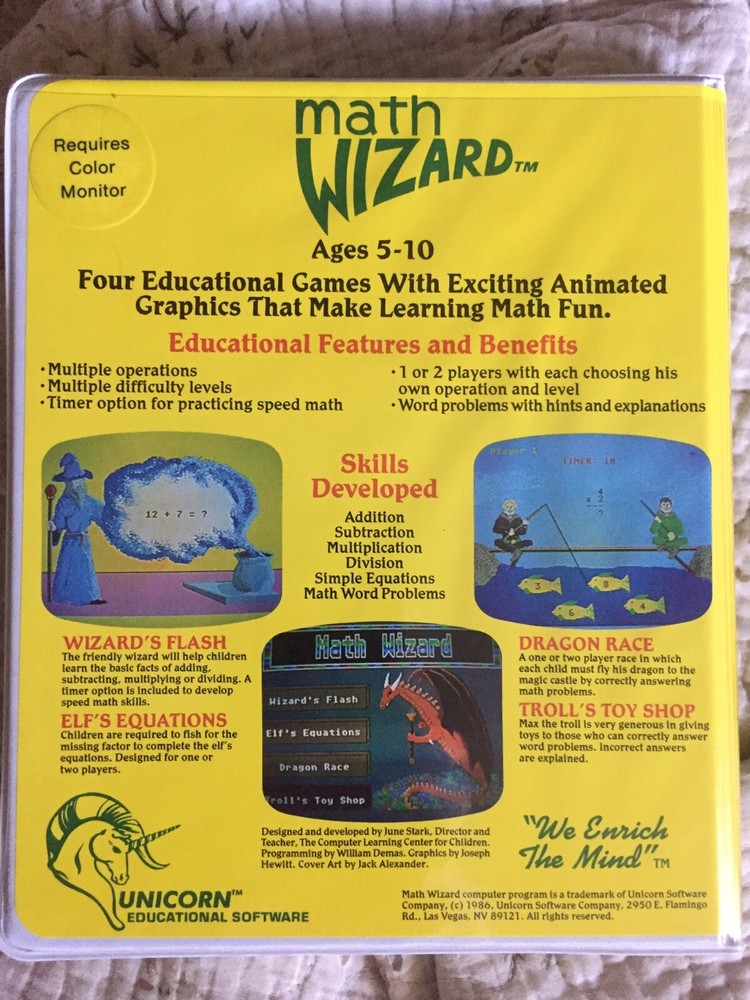 MATH WIZARD by Unicorn for Atari ST/Mega/TT NEW disk