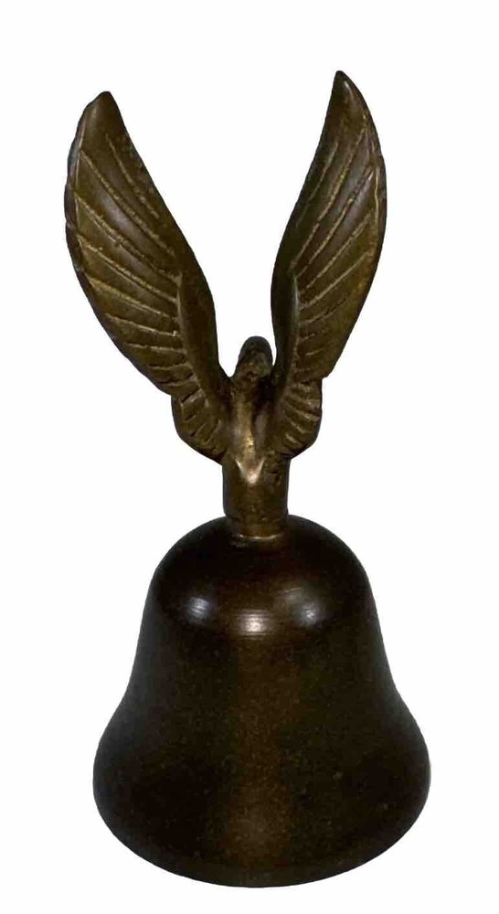 Vintage 5" Eagle Handled Brass School Bell