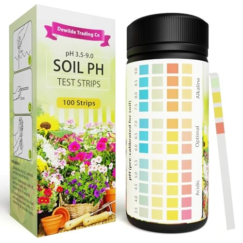 Soil pH Paper Test Kit – 100 Tester Strips (3.5-9 Range) – Use for Testing