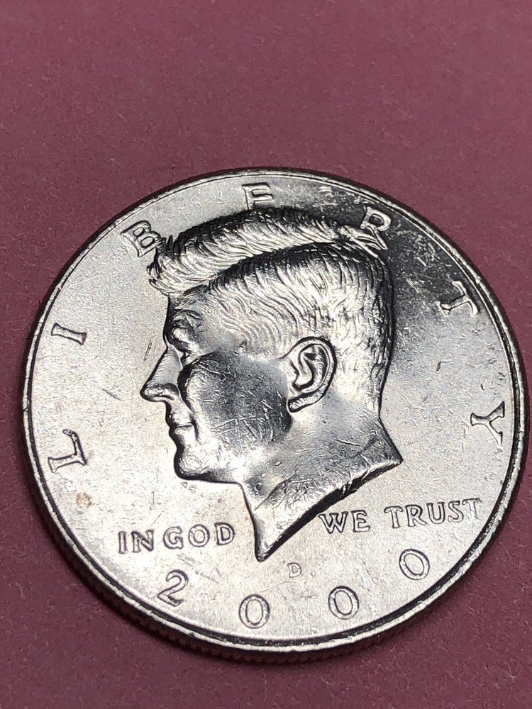 2000 D Kennedy Error Half Dollar, Strike Through Error, Eagle Wing Die Error