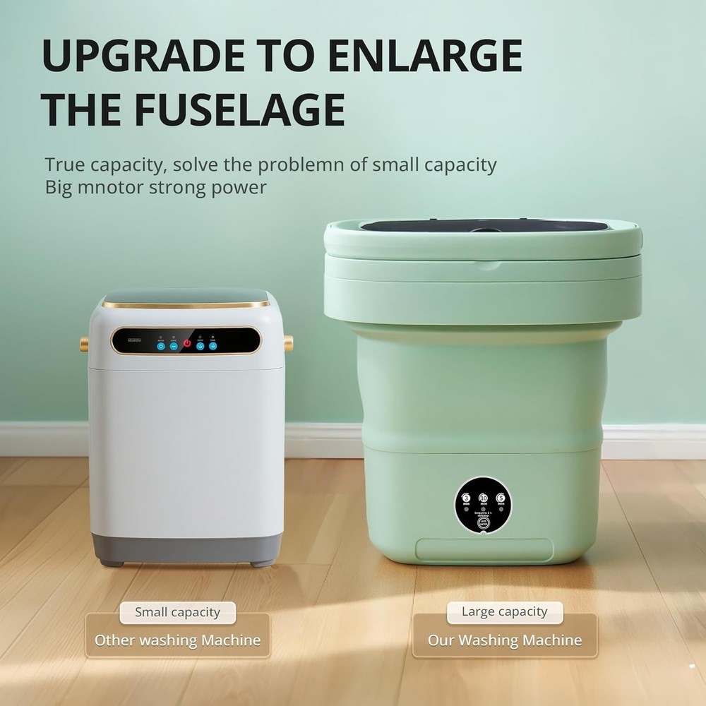 16L Portable Washing Machine with Spin Basket - Foldable & Lightweight Design
