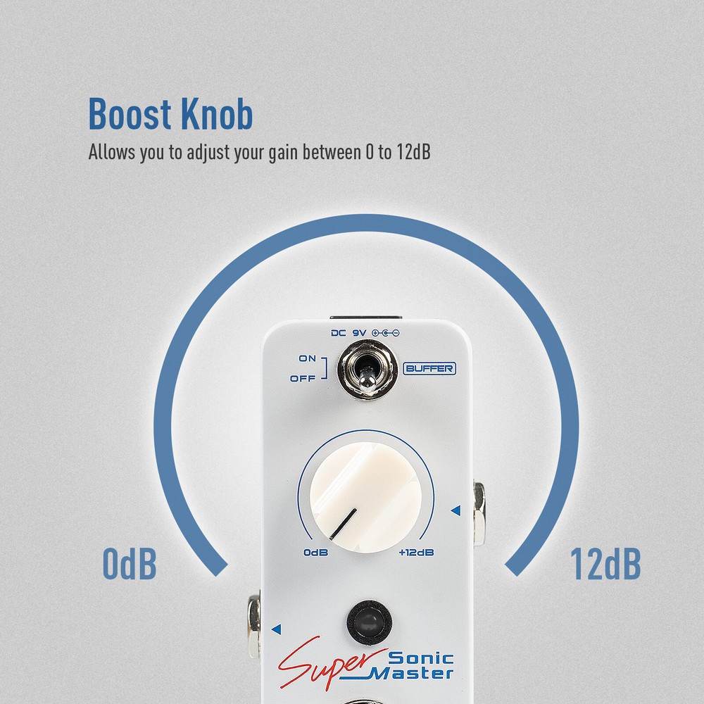 SONICAKE Master Clean Boost Buffer Guitar Bass Effects Pedal
