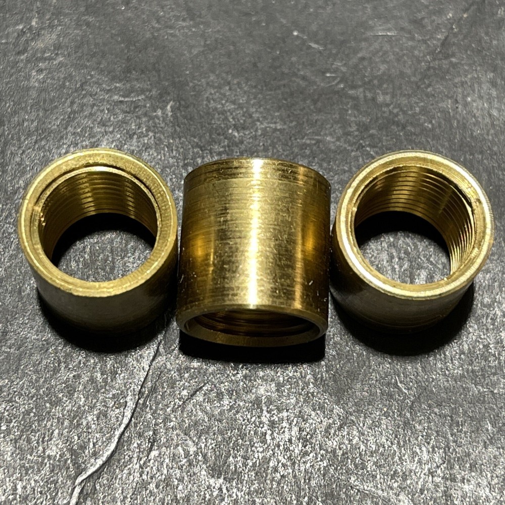 Three (3) Brass Lamp Coupling 1/4 X1/4 IPS Thread