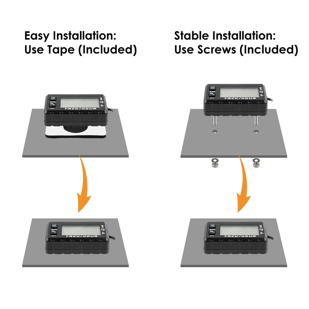 JR-HM058 Digital Hour Meter Tachometer,2 System Options,Countdown Maintenance...