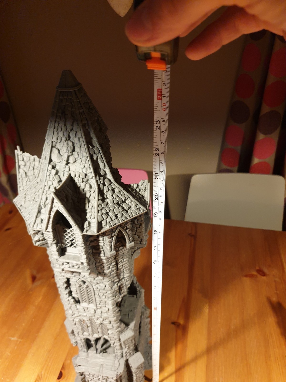Large Ruined tower - Wargaming Terrain -Mordheim, Warhammer etc - 24 inch tall!