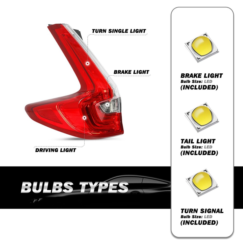 Tail Light Assembly for 2017-2019 CRV Left Driver Side