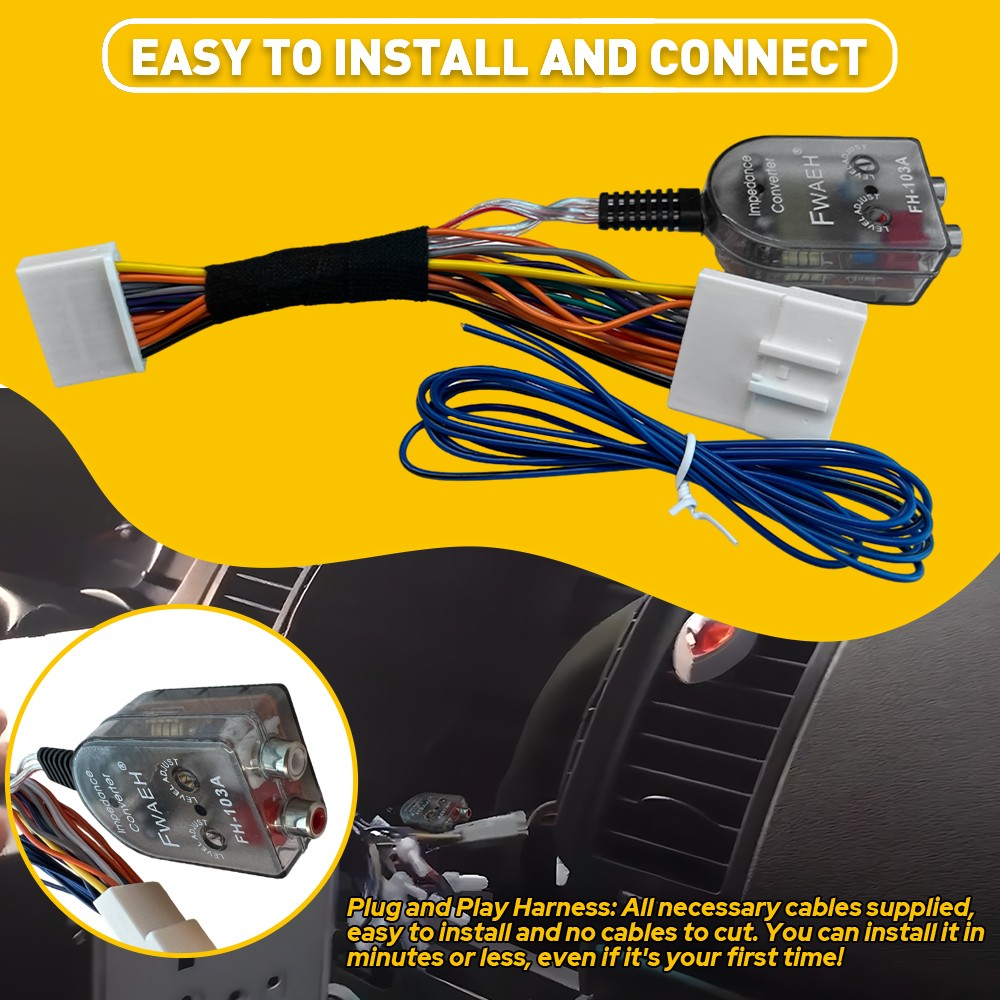 For Nissan Stereo Radio Add AMP Subwoofer Amplifier Plug Adapter Wiring Harness