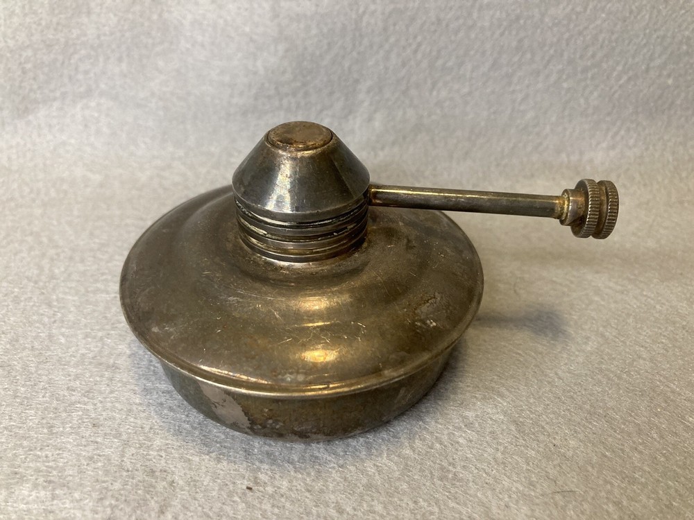 Vintage Silver Plate Chafing Dish Alcohol Burner with Wick 2.75”H & Base 2.85” D