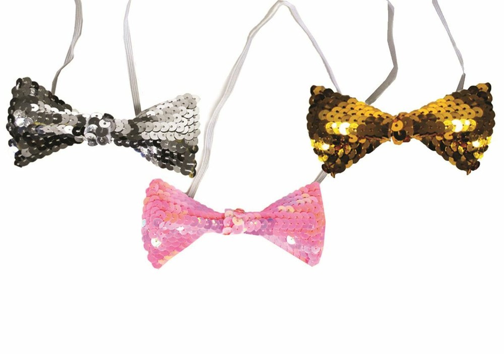 4 Inch Sequin Bowtie Costume Accessory