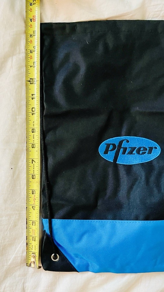 5 Pfizer Pharmaceutical rep swag - Five Drawstring backpacks