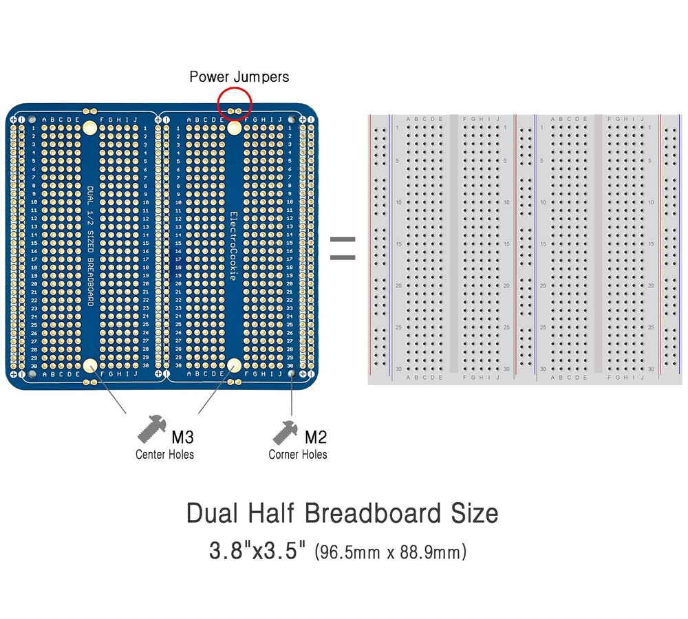 Large PCB Prototype Board Kit Solderable Breadboards for Electronics Projects...