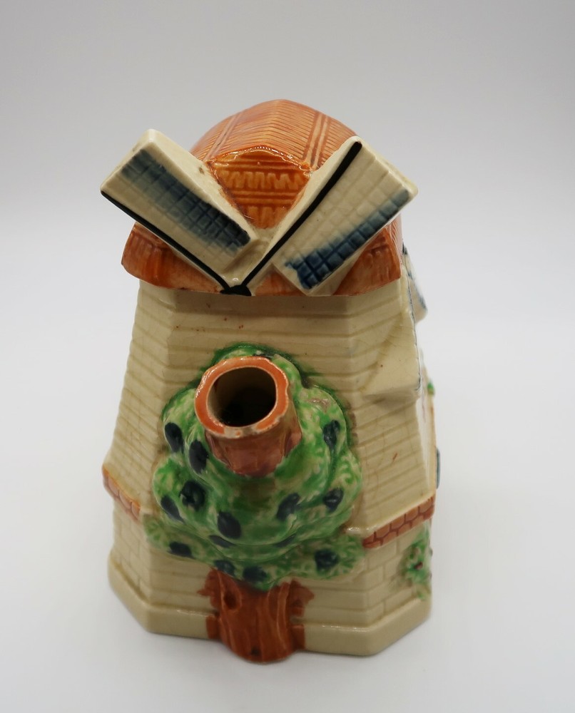 Vintage ceramic Japan windmill figural teapot