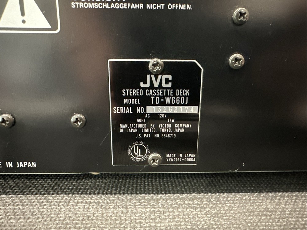 JVC TD-W660 Double Cassette Deck Quick Reverse Japan Made