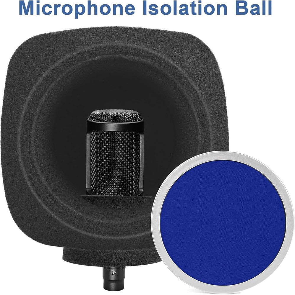 Professional Microphone Isolation Shield with Dual Pop Filter - Noise Reduction