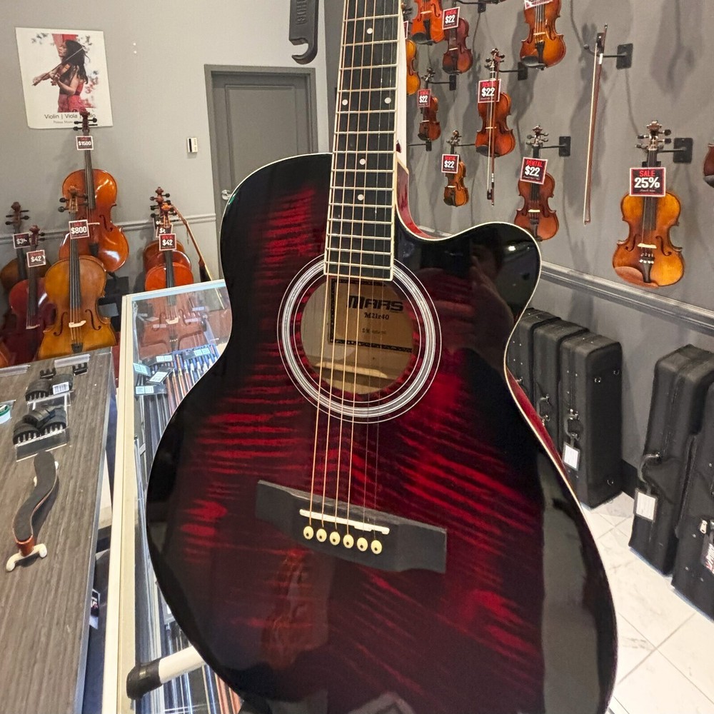 Mars Acoustic Guitar: Red