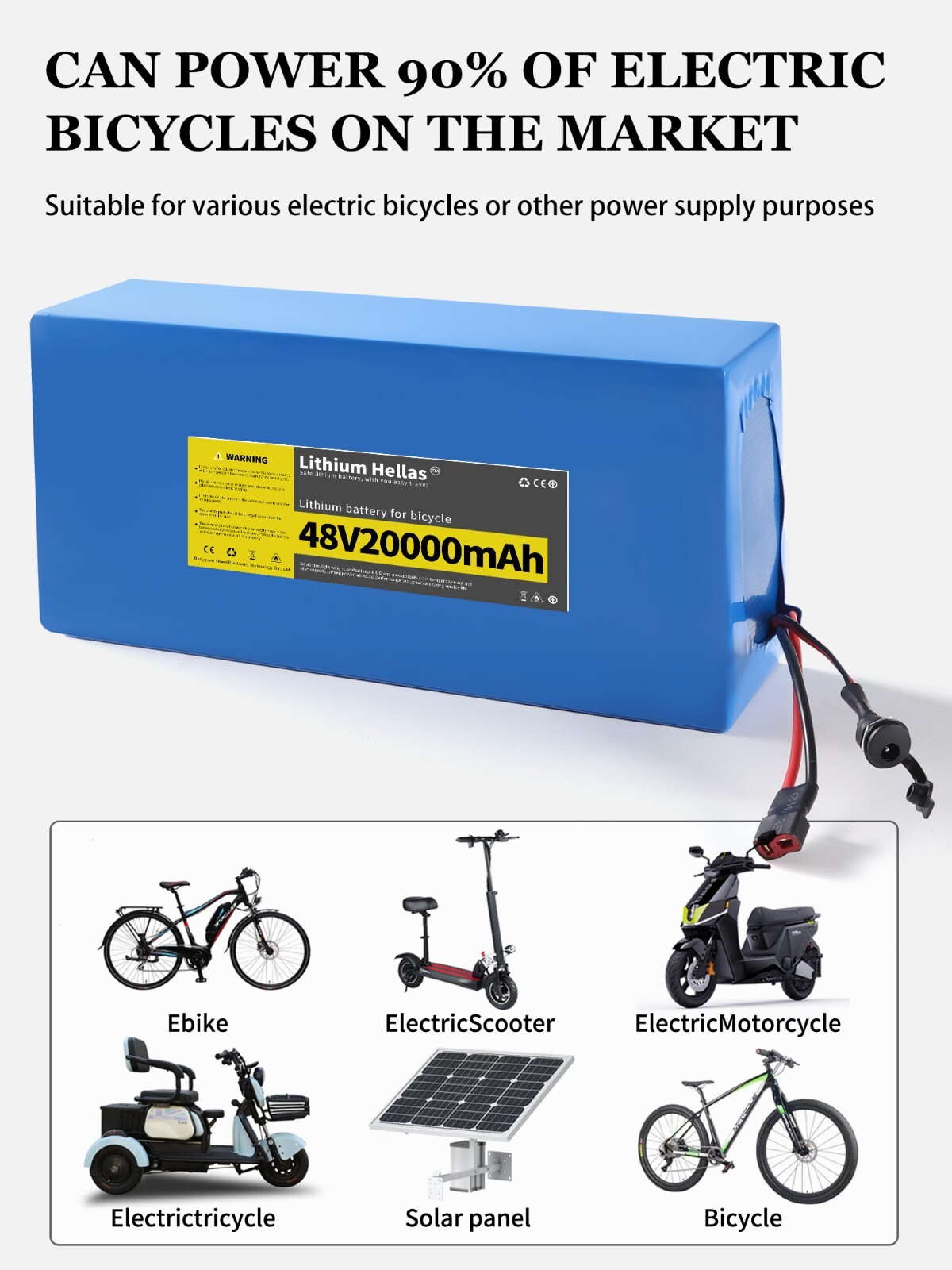48V Lithium-ion Battery Pack 20Ah With 40A BMS For E-Bike E-Scooter Replacement