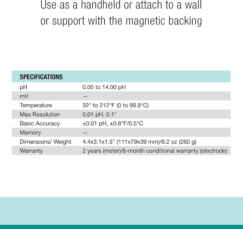 PH220-C Waterproof Palm Ph Meter with Cabled Electrode