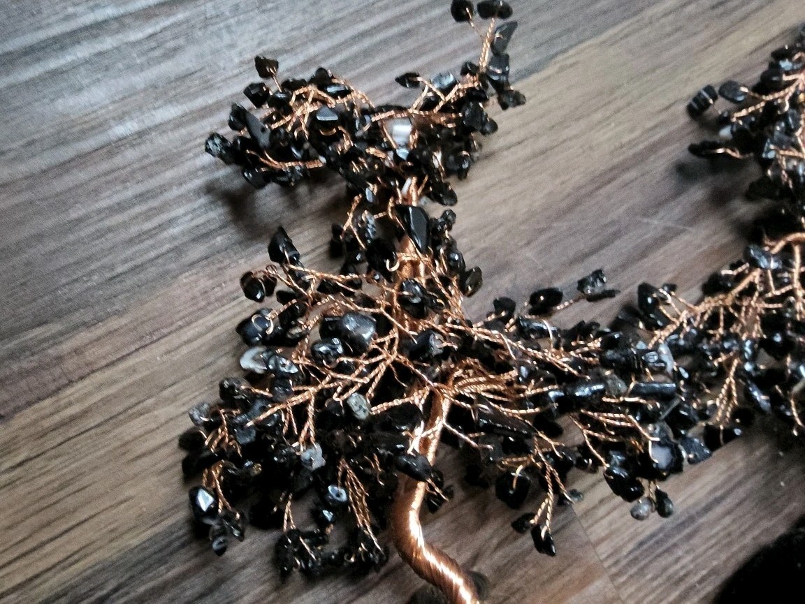 Lot of 2- Karma & Luck Black Onyx Feng Shui Tree Grounded Awareness HDPJ556