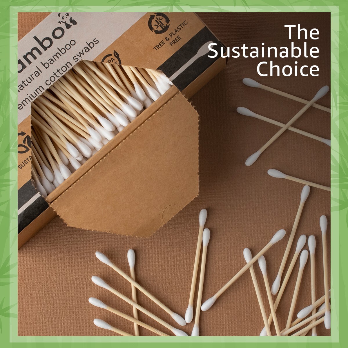 Ibambo Bamboo Cotton Swabs - 1000 Pack, for Beauty & Personal Care