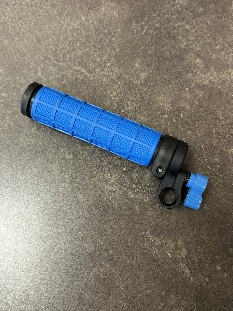 Redrock Micro 4.25" Blue HandGrip, Single Rubberized Grip, Square Grid Pattern