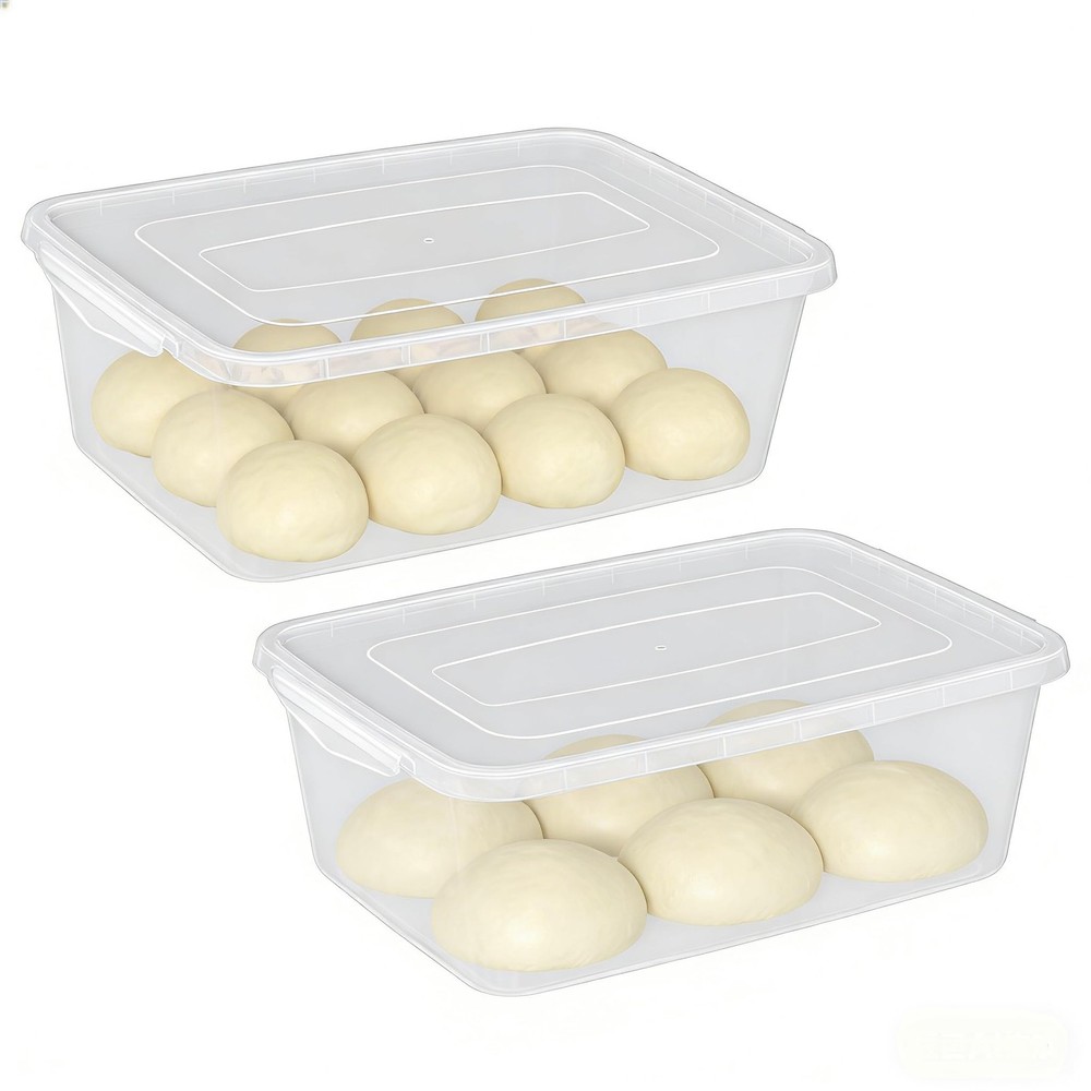 2-Pack Plastic Containers Box with Latching Lid, Stackable Nestable Storage B...