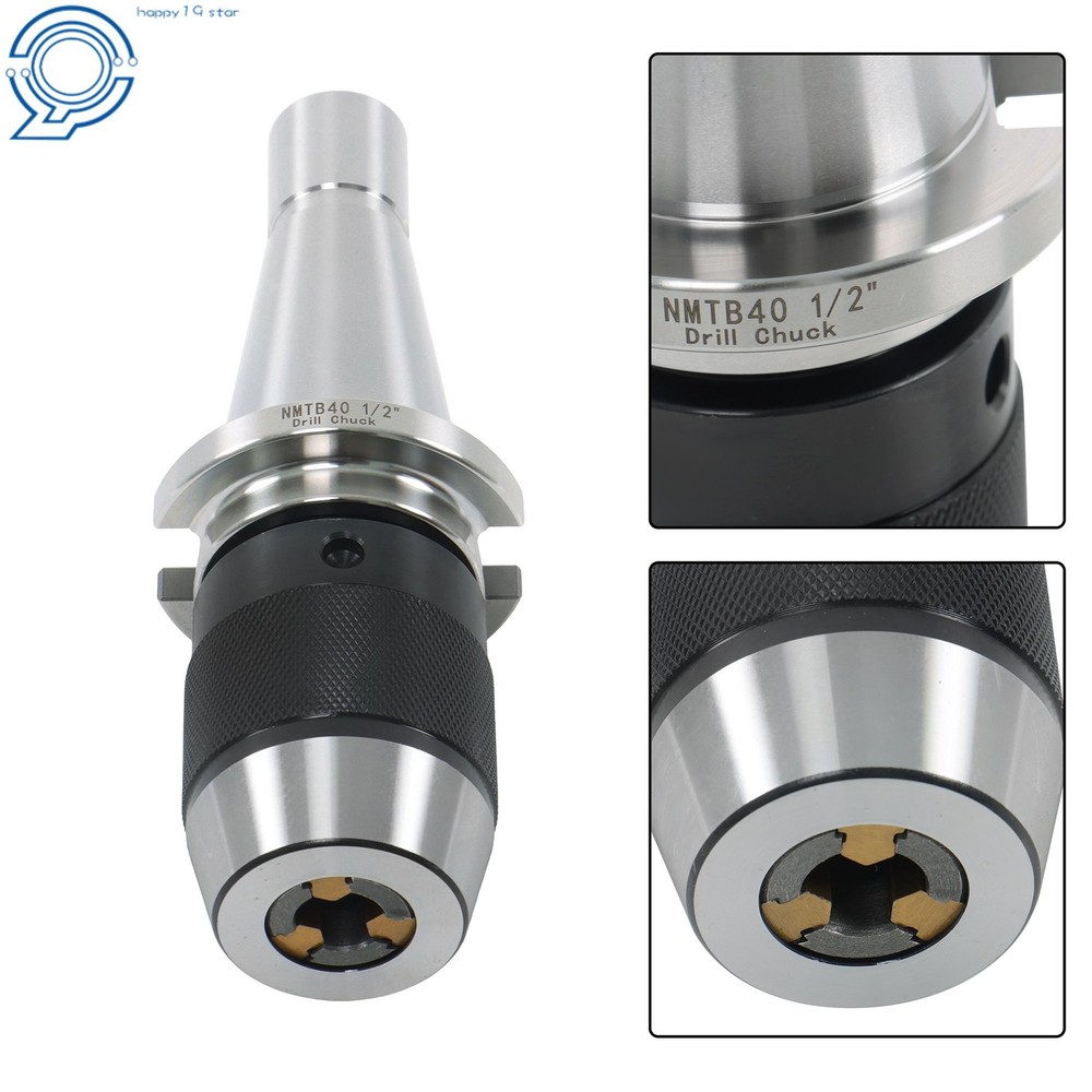 NMTB40 Drill Chuck 1/2 Keyless Operation Integral Shank 5/8-11 Pull Stud