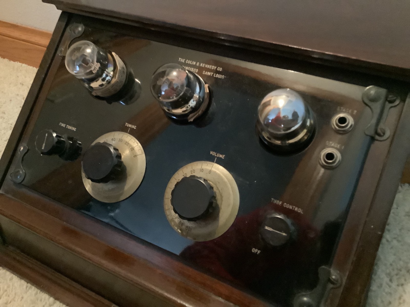 1923 Colin B. Kennedy Co. Exposed Tube Radio - St Louis & San Francisco WORKS!