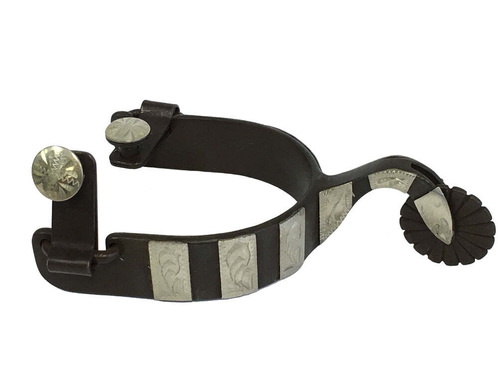 AJ Tack Mens Swan Shank Antique Brown Spurs