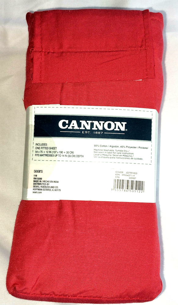 Cannon Jester Red Sheets, Pillowcase