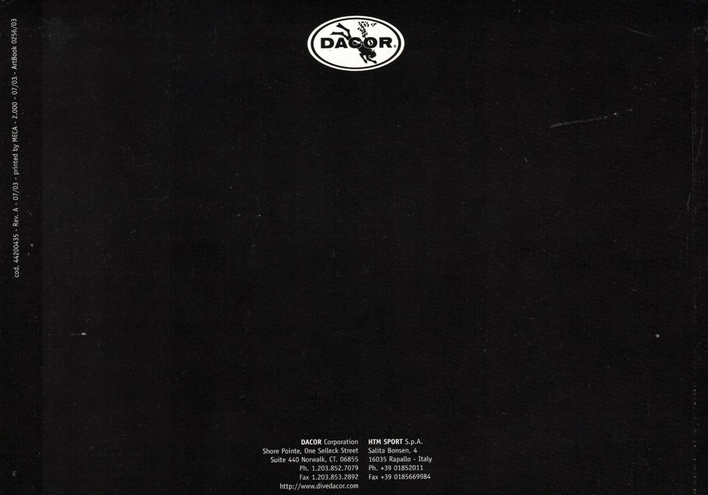 ITALIAN Version Dacor Darwin Air Scuba Dive Computer Printed Manual