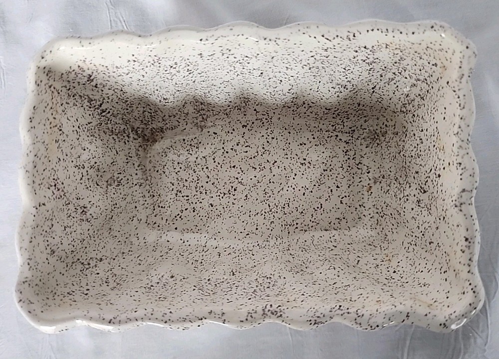 Rectangular Planter 6" X 4" Cream Color With Speckles