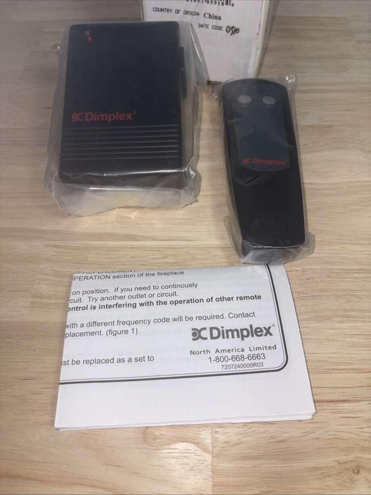 Dimplex Remote Control & Receiver Set For Electric Fireplace New