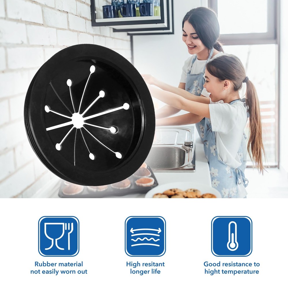 AxiyanX Kitchen Garbage Disposal Rubber Drain Insert,3pcs Black