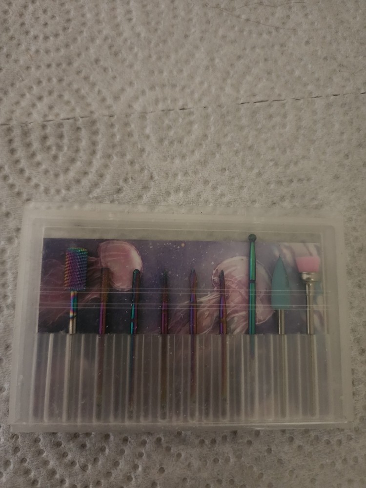 Multicolor Multifunction Metal Ceramic Nail Drill Bits Set with Case