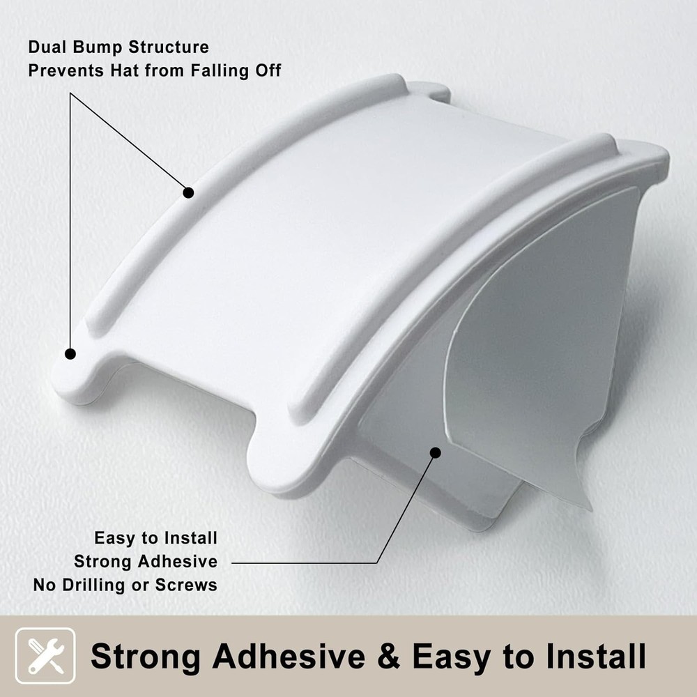 Stylish Lightweight Hat Hooks 12-Pack - Effortless Installation & Display