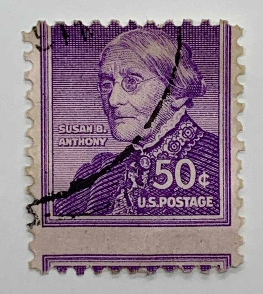 ERROR 50C SUSAN B. ANTHONY STAMP WITH HUGE MISPERF